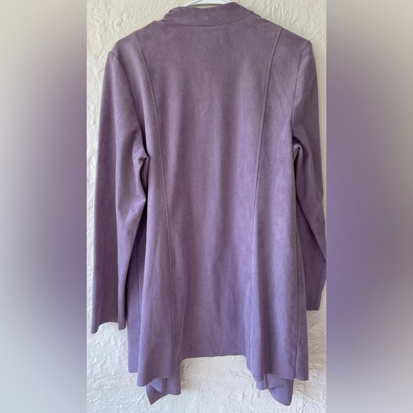 NWT Chico's Lavender faux suede open front long sleeve longline jacket; 1, 8/10 - Picture 7 of 7